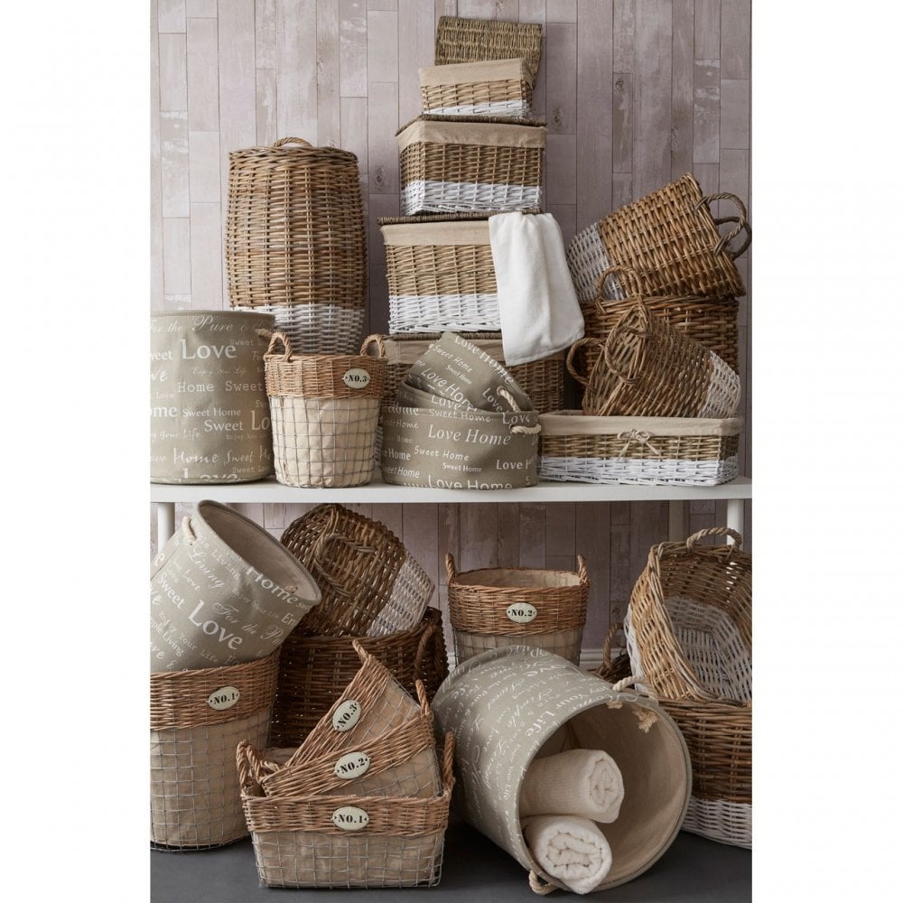 Hampstead Oval Storage Baskets, Kubu Rattan, Natural