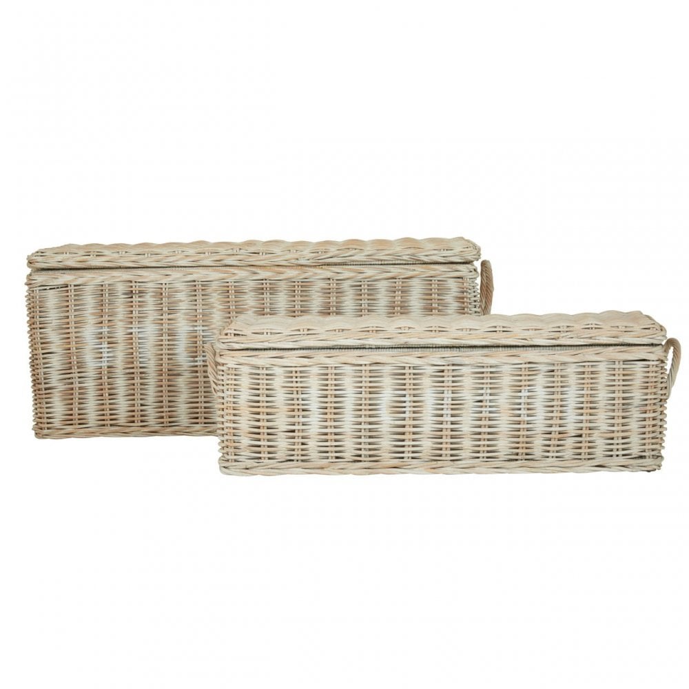 Ratallio Storage Boxes, Kubu Rattan, White