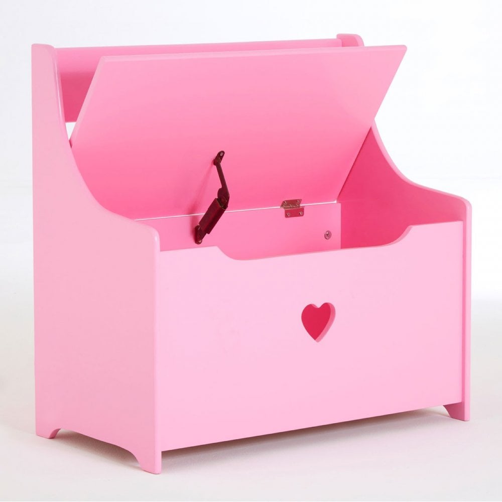 Kids Storage Box / Seat, Wood, Pink