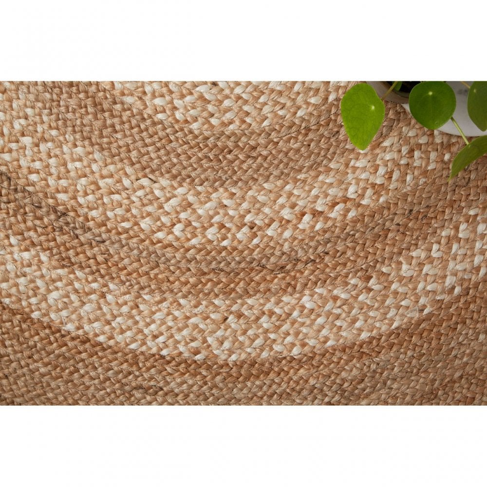 Stitch Jute Round Rug, Gold