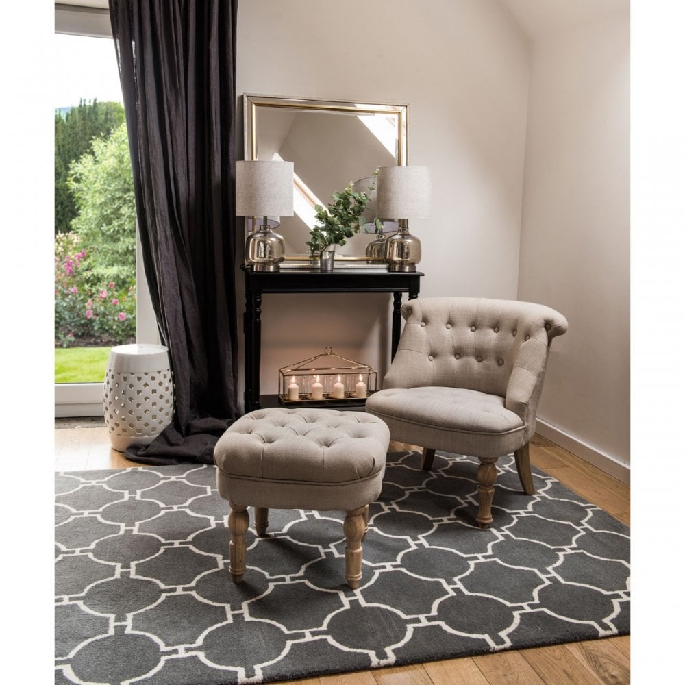 Tuskin Rug, Cotton / Wool 20 / 80, Grey