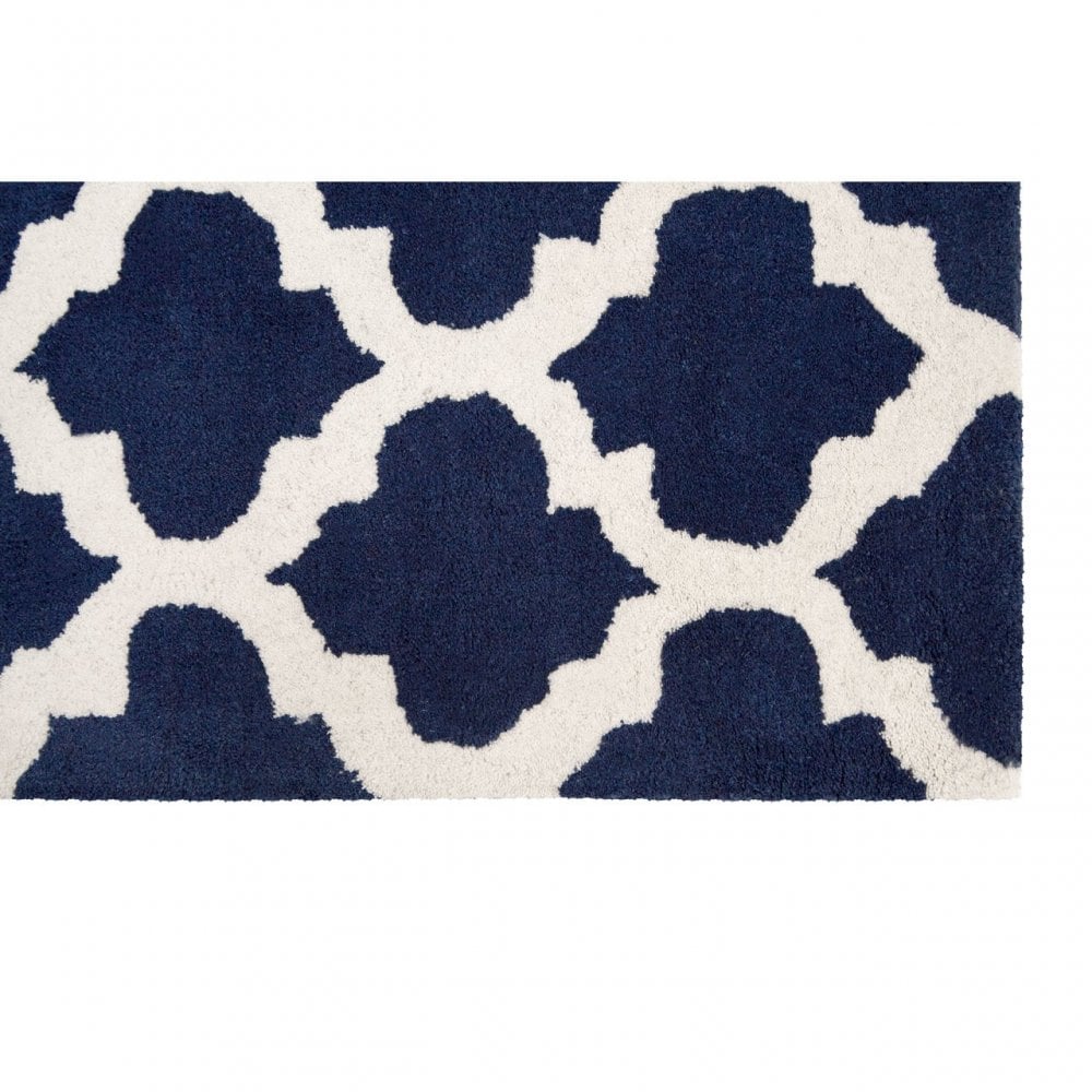 Tuskin Rug, Cotton / Wool 20 / 80, Blue