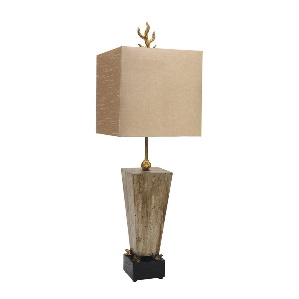 Frog-Inspired Umber Table Lamp with Faux Silk Shade and Gold Leaf Finial