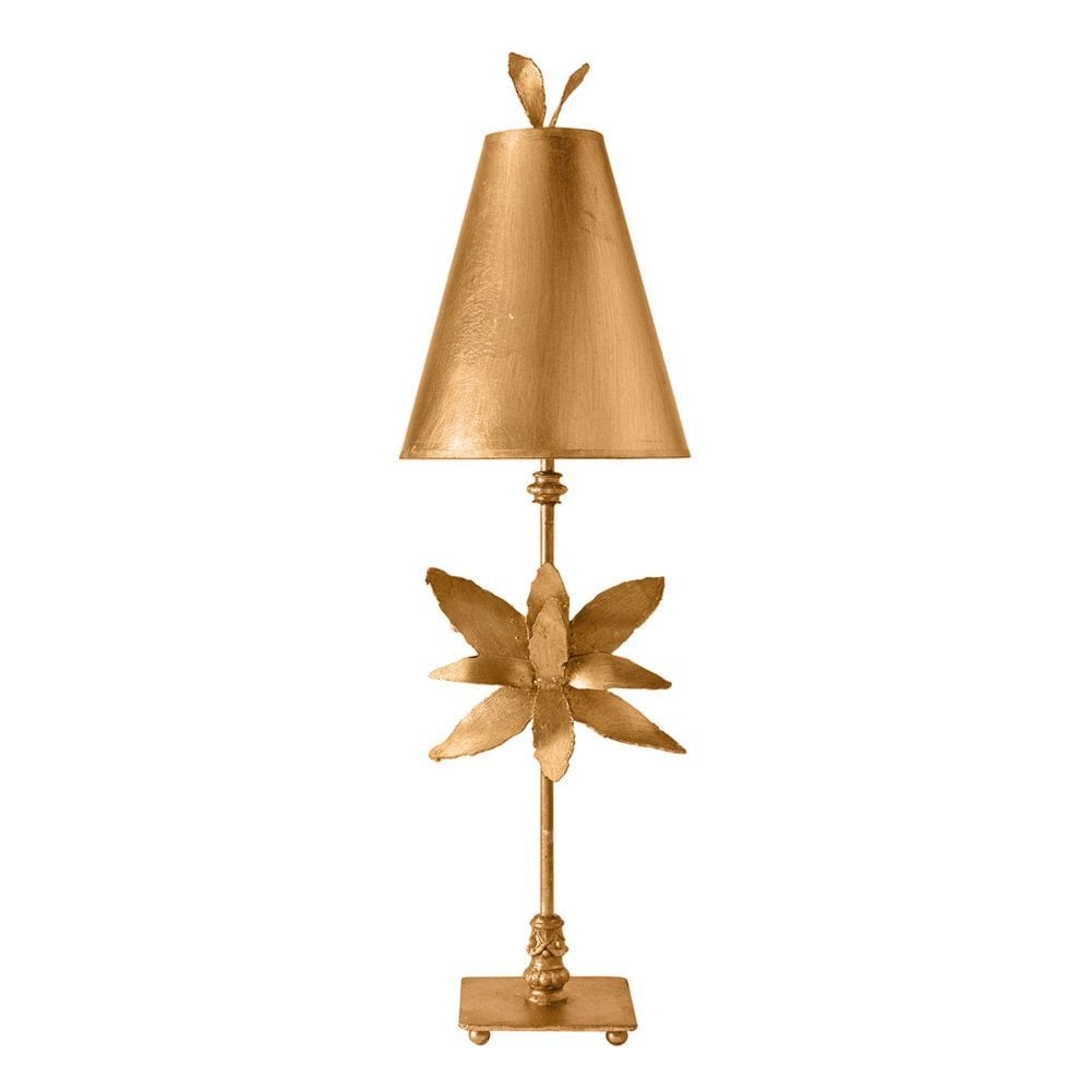 Elegant Gold Azalea Table Lamp with Tapered Shade