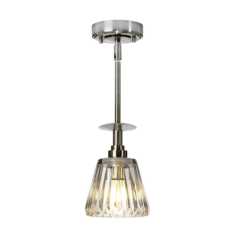Agatha Brushed Nickel Single Pendant Light - IP44 Rated