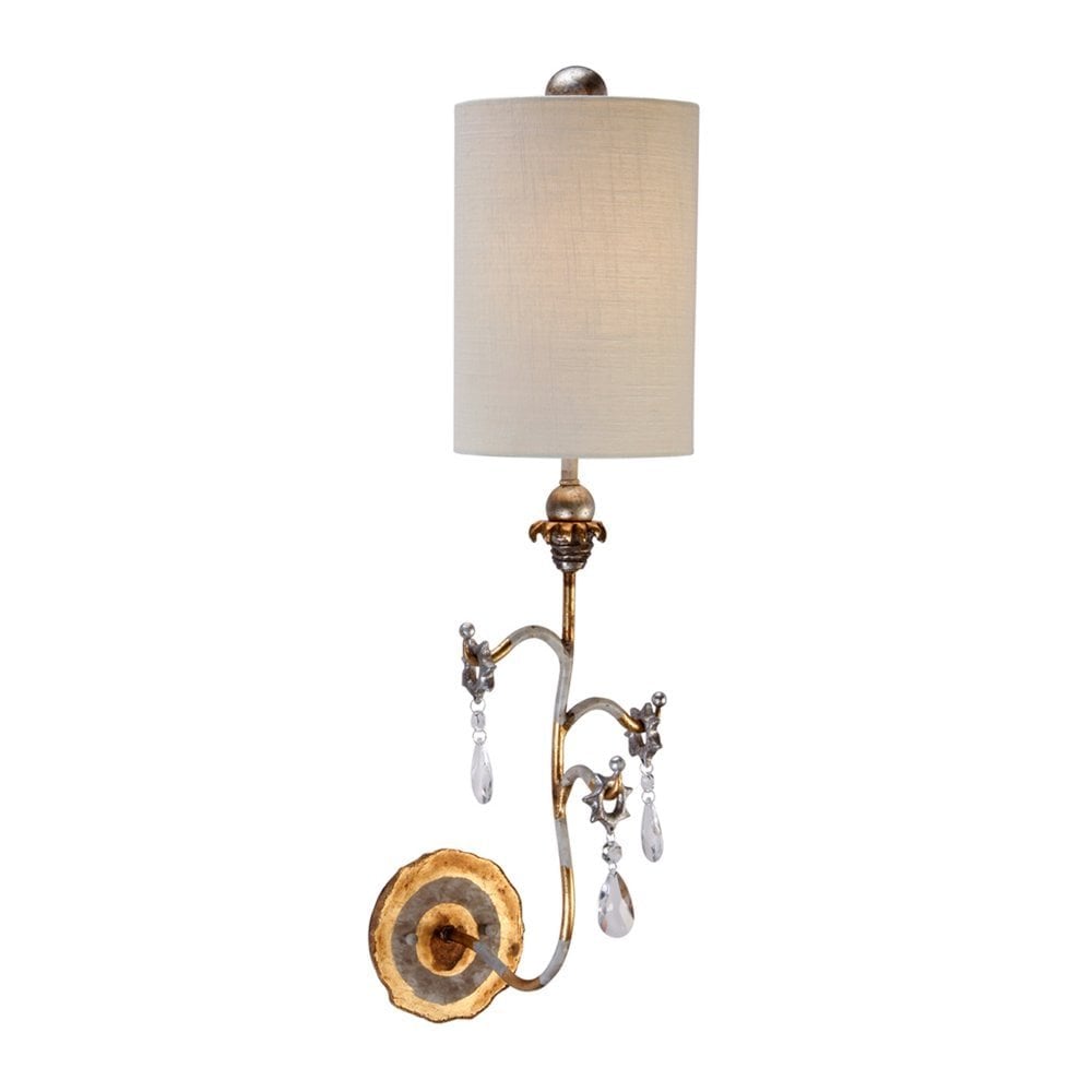 Tivoli Elegance Single Wall Light - Gold and Cream Patina