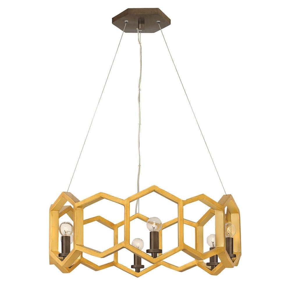 Moxie Radiant Hex Pendant - Sunset Gold
