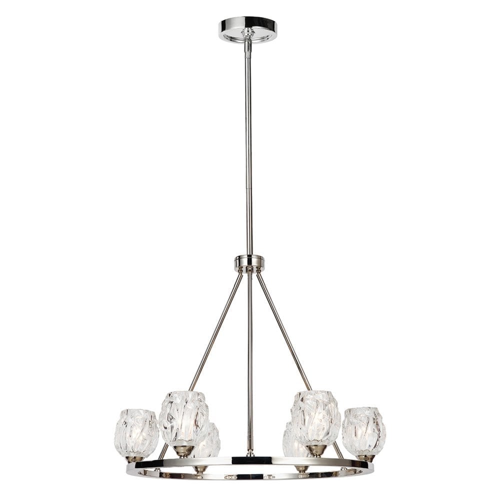 Radiant Elegance 6 Light Chandelier - Polished Nickel