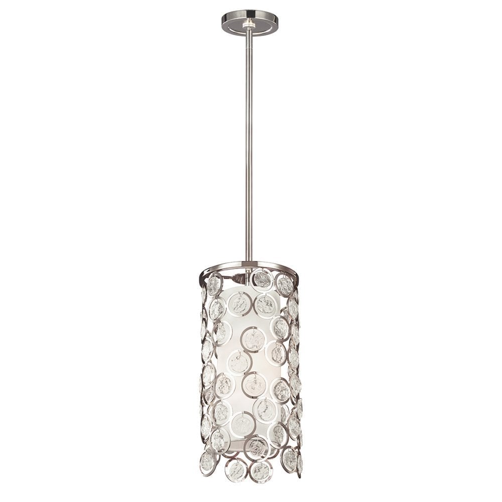 Lexi Contemporary Polished Nickel Glass Mini-Pendant Light