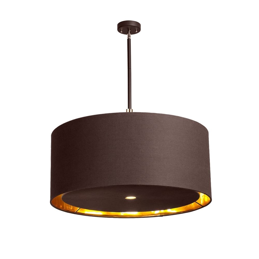 Balance Extra Large Pendant in Mocha Brown with Polished Brass Accents