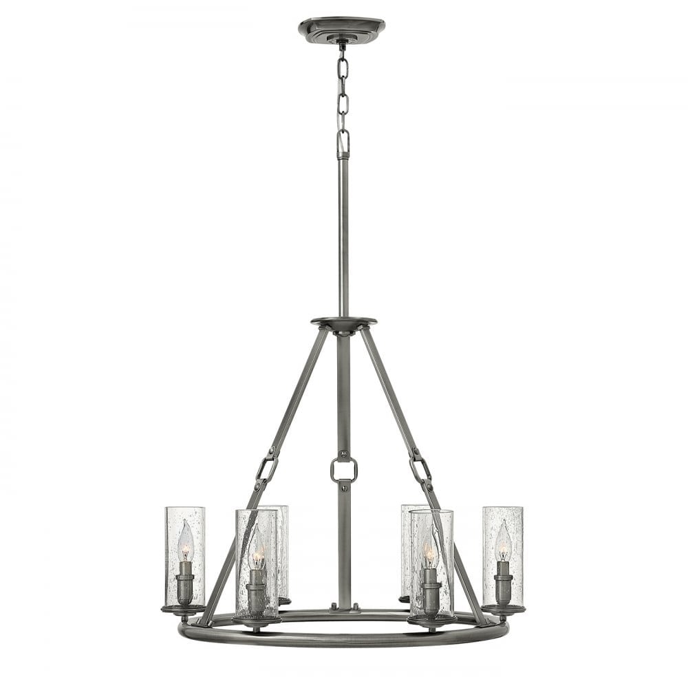 Dakota Six-Light Chandelier in Distressed Antique Nickel Finish