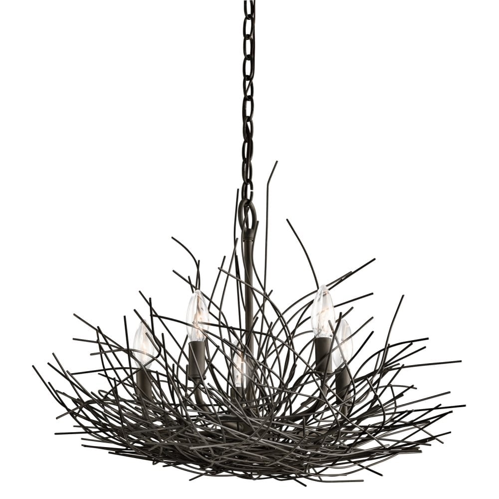 Organique 5-Light Wilderness Chandelier in Warm Olde Bronze