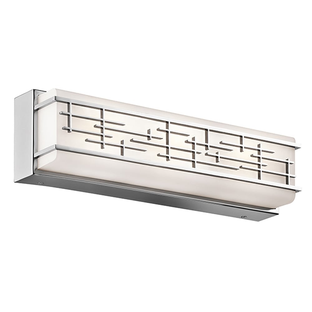 Zolon Polished Chrome LED Bathroom Wall Light Fixture with Opal Glass