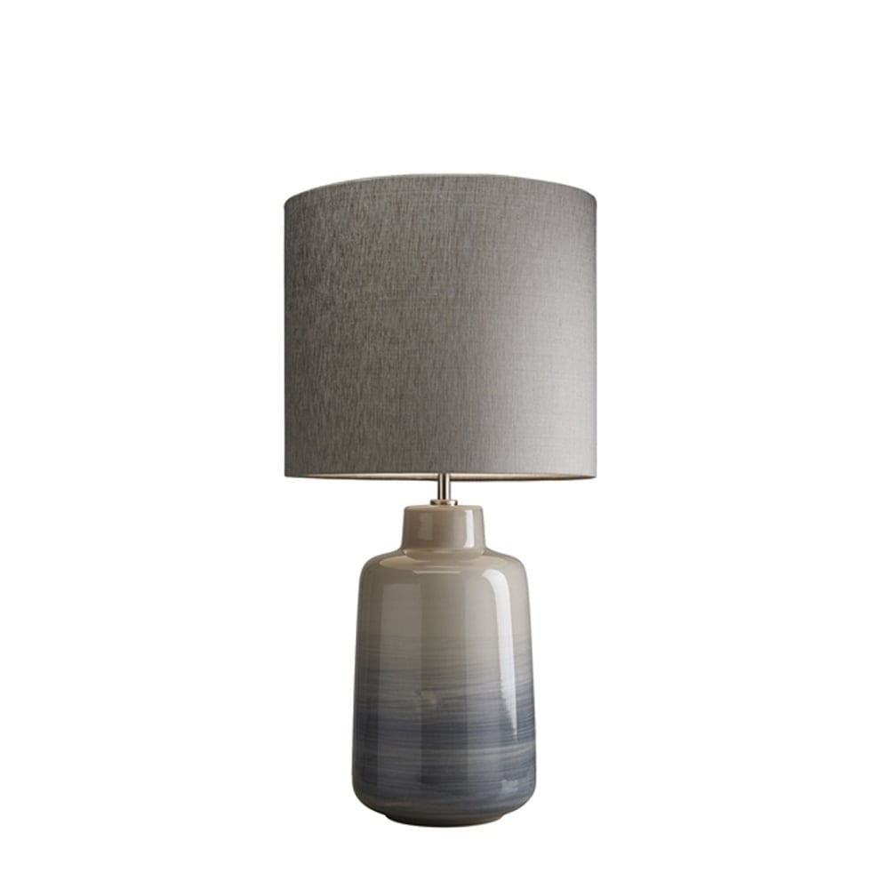Bacari Artisan Blue and Grey Table Lamp with Elegant Shade