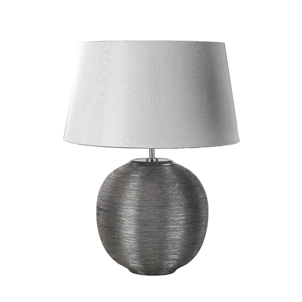 Caesar Elegance Silver Table Lamp with Sheer Shade