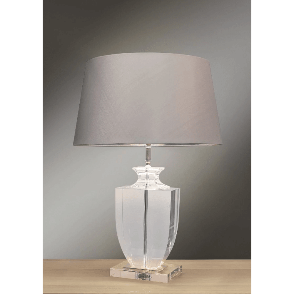 Liona Crystal Elegance Table Lamp with Silver Sheer Shade