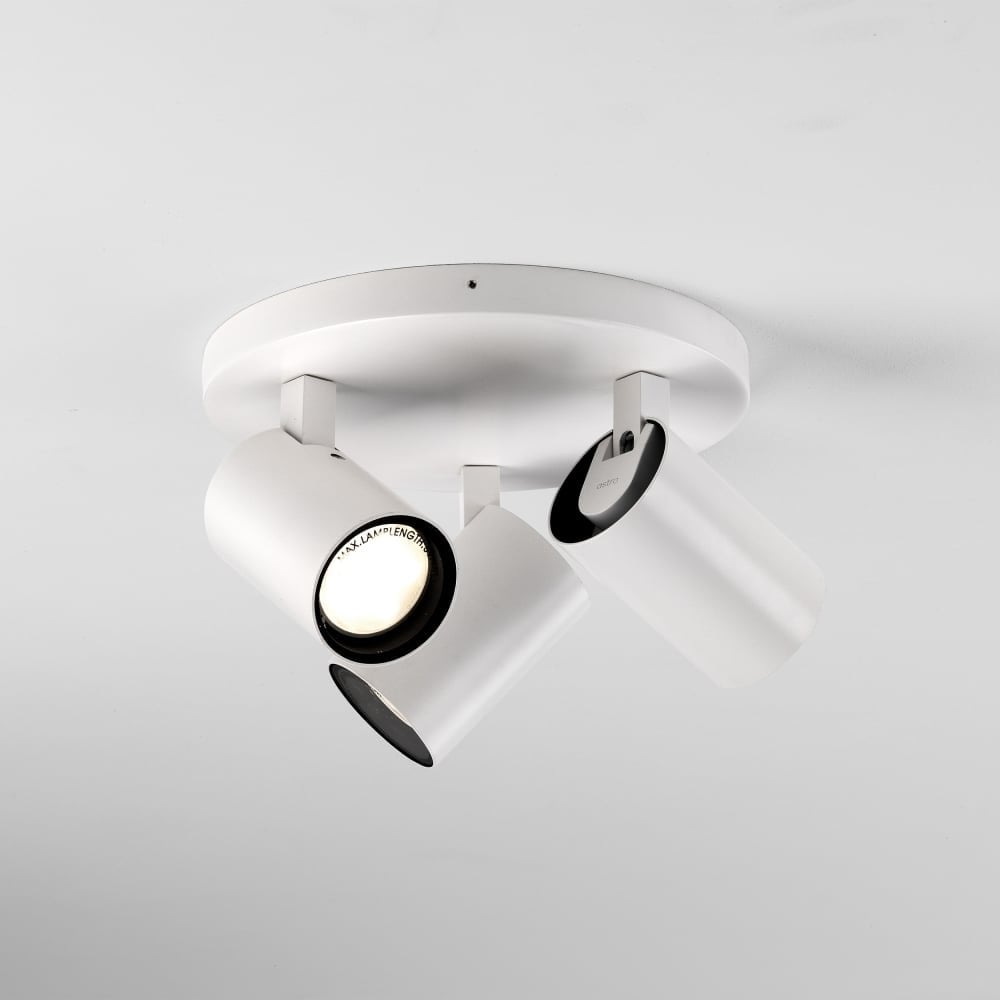 Aqua Triple Round White LED Ceiling & Wall Spotlight Fixture