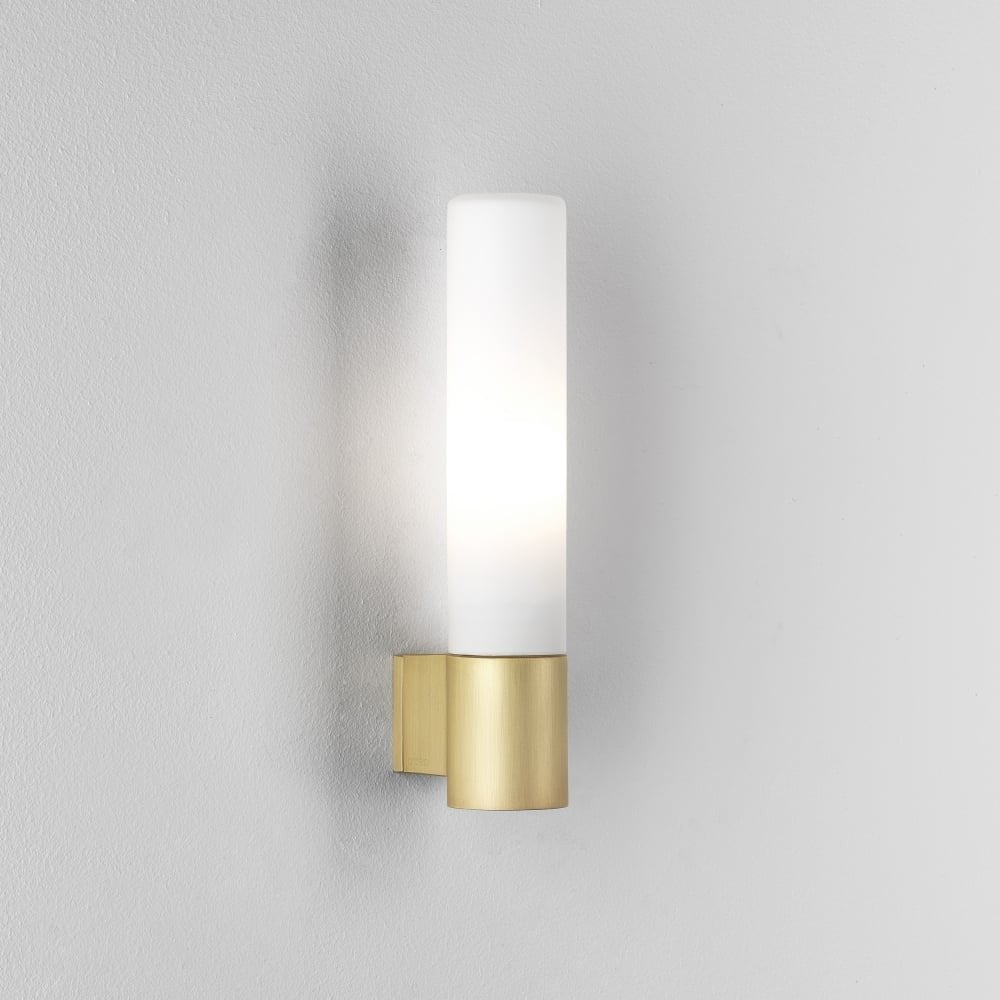 Elegant Matt Gold Wall Sconce with Opal Tube