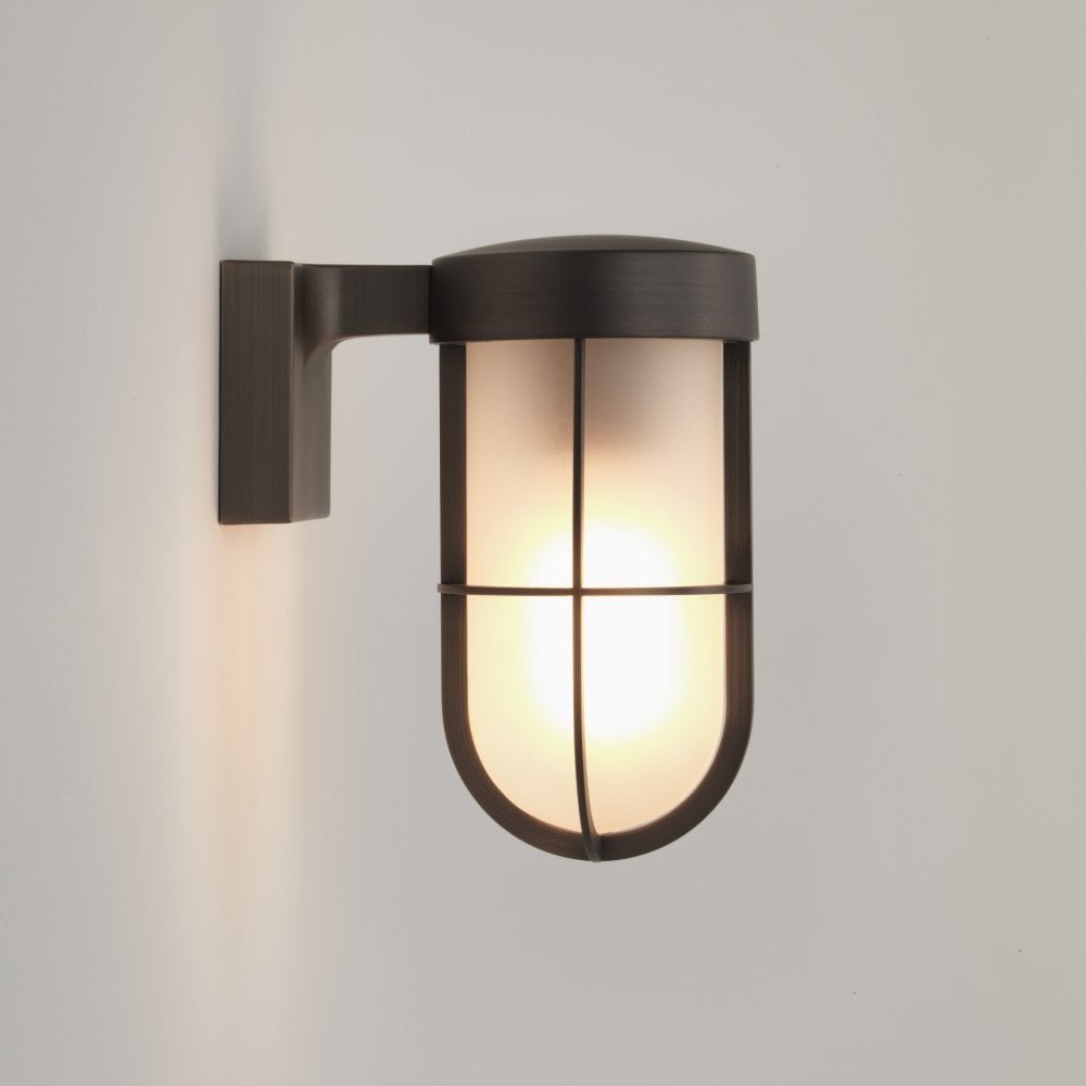 Bronze Frosted Glass Outdoor Wall Lantern