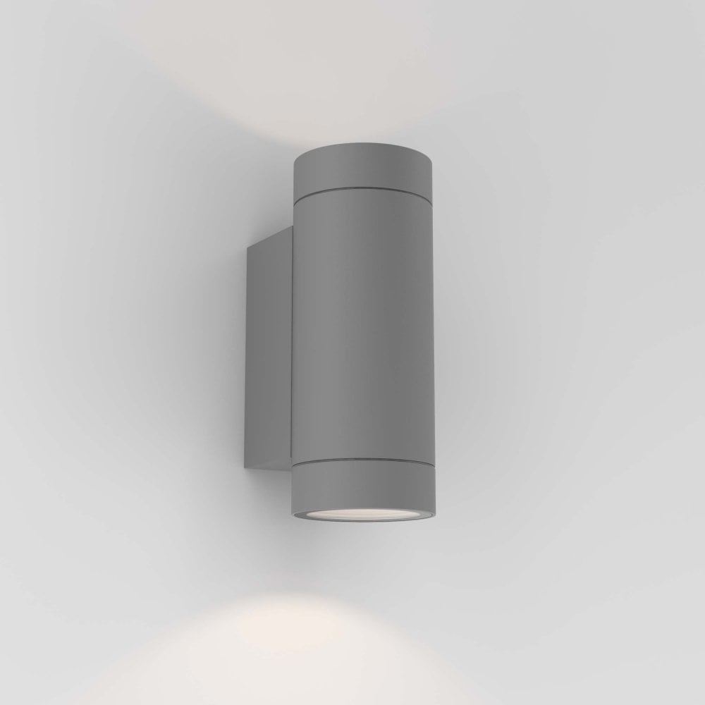Elegant Dartmouth Dual Outdoor Wall Light in Textured Grey