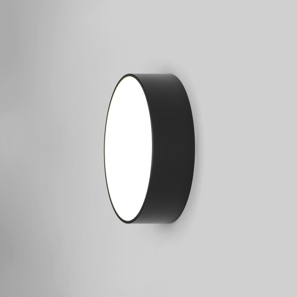 Kea 250 Black Outdoor Round LED Light for Wall or Ceiling