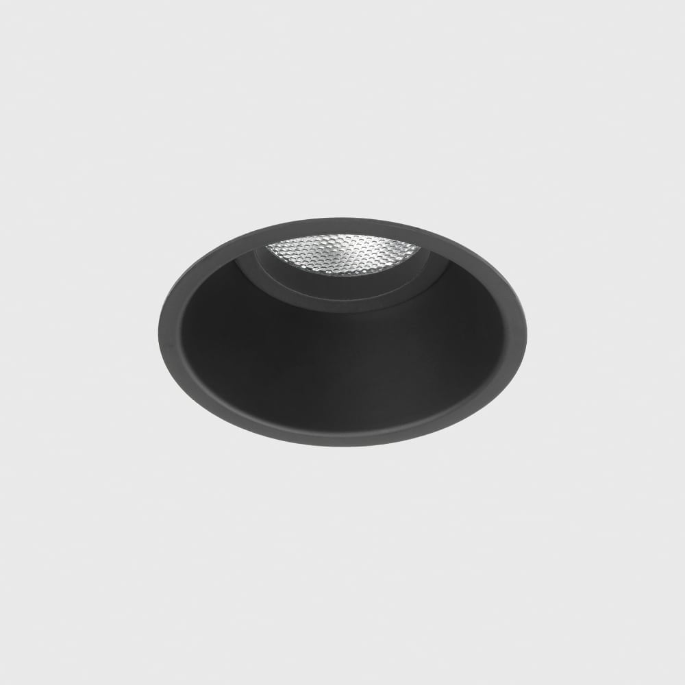 Sleek Matt Black Minima 230v Ceiling Downlight