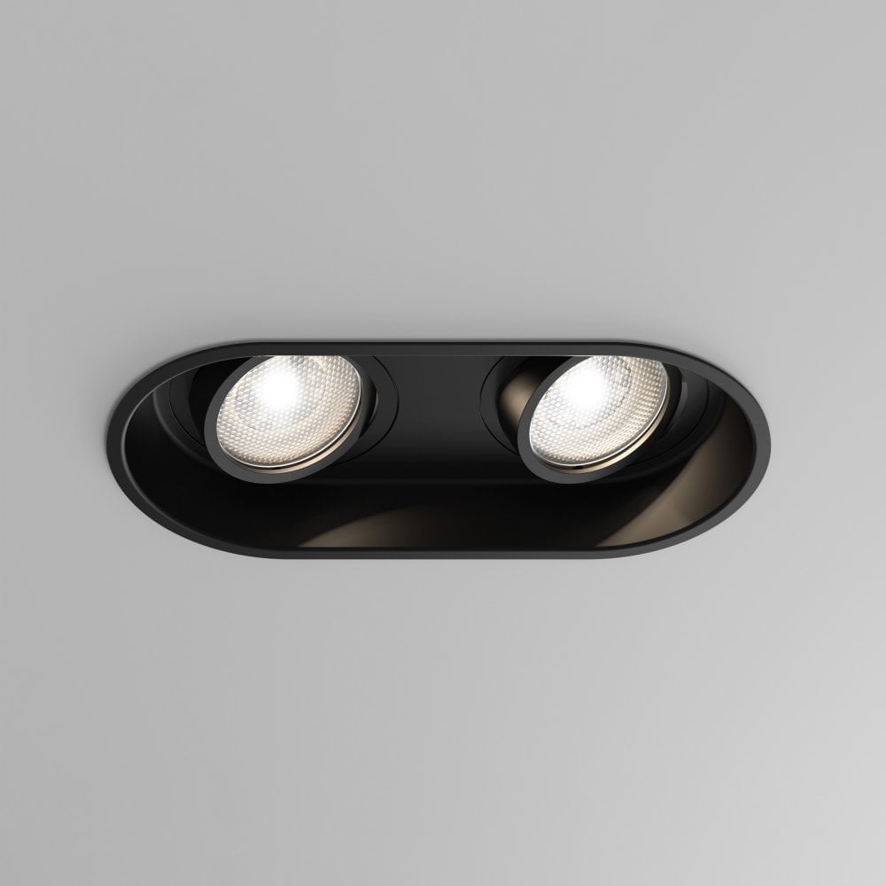Matte Black Minima Twin LED Ceiling Downlight