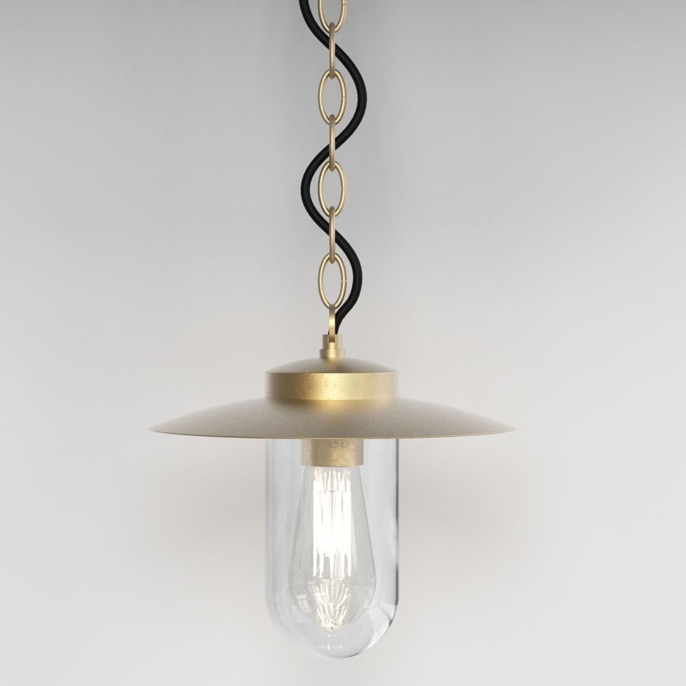 Portree Coastal Brass Outdoor Pendant Light