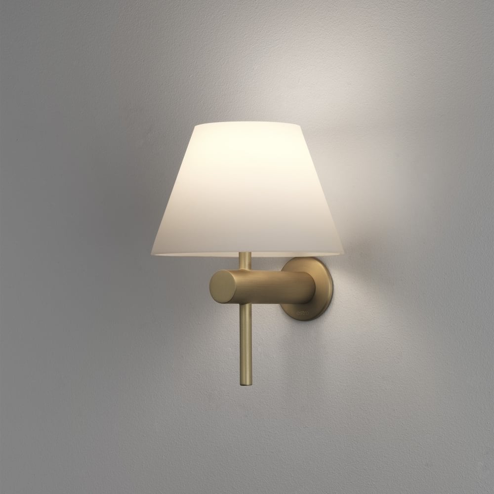 Sophisticated Roma Wall Light in Matt Gold with Elegant White Shade