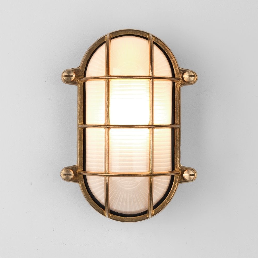 Thurso Coastal Brass Oval Outdoor Wall Light