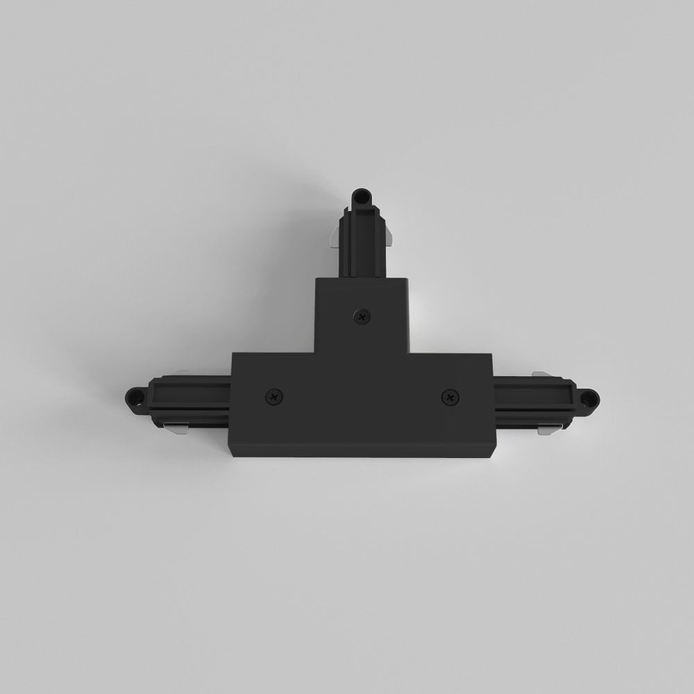Black T Connector for Track Lighting - Right Farside Earth