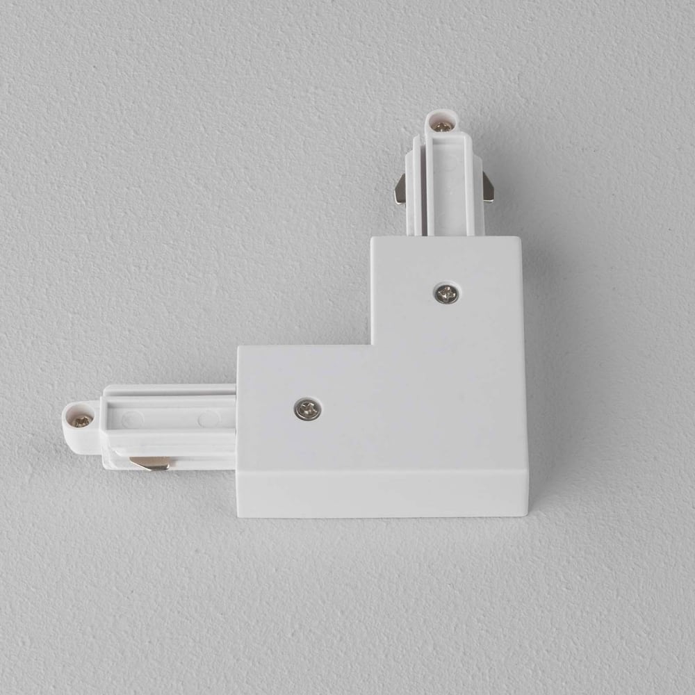 Sleek White Left Track Connector by Astro Lighting