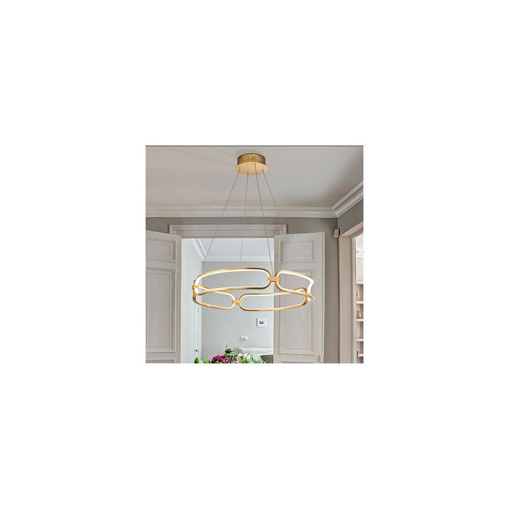 Colette Sleek LED Ring Pendant Light, Rose Gold, 60cm