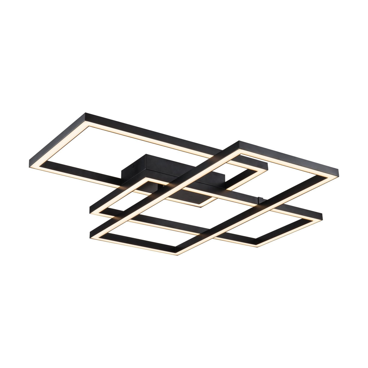 Sleek Black Metal Geometric Ceiling Light 80W