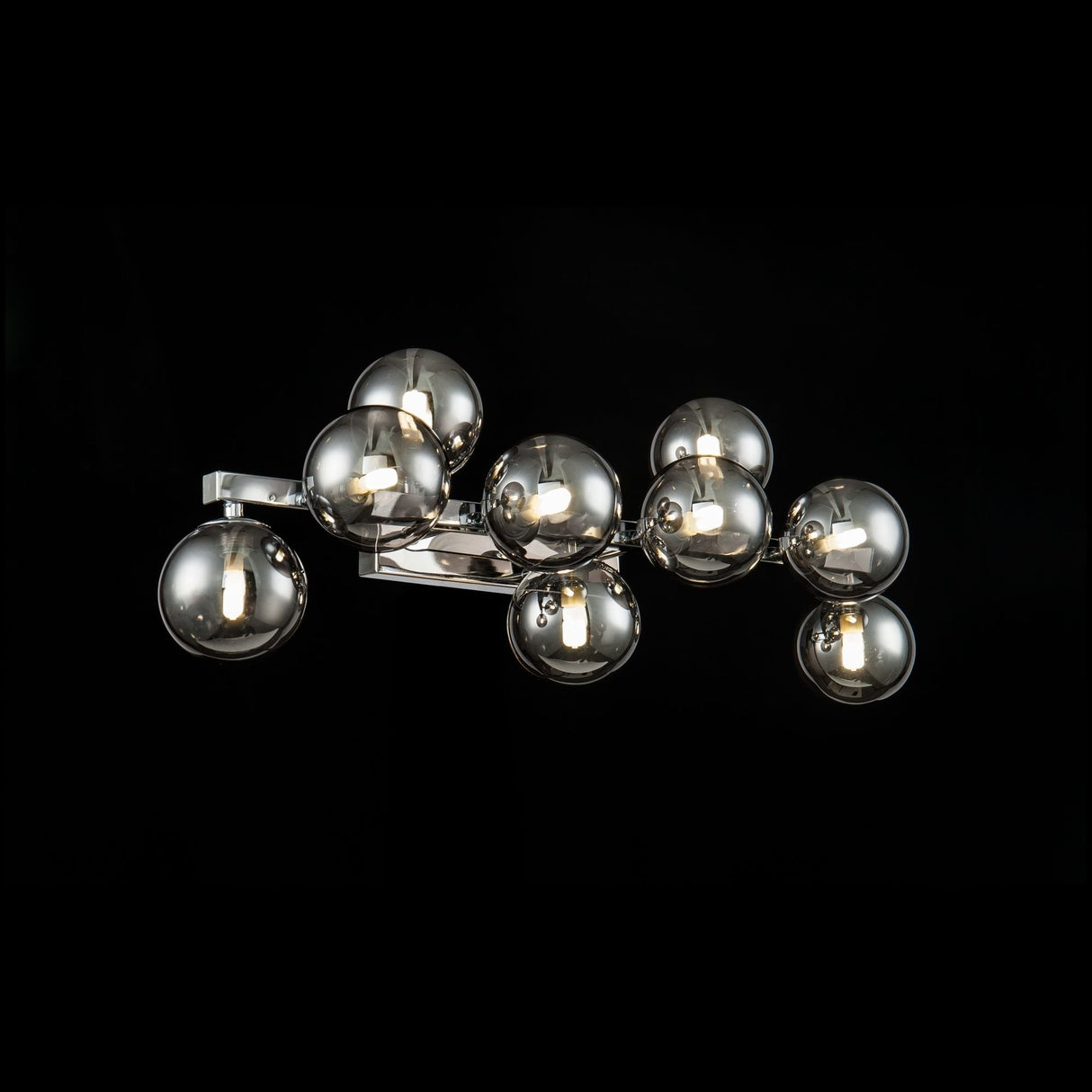 Sleek Chrome Dallas Wall Lamp with Glass Accents - 9 x 28W G9