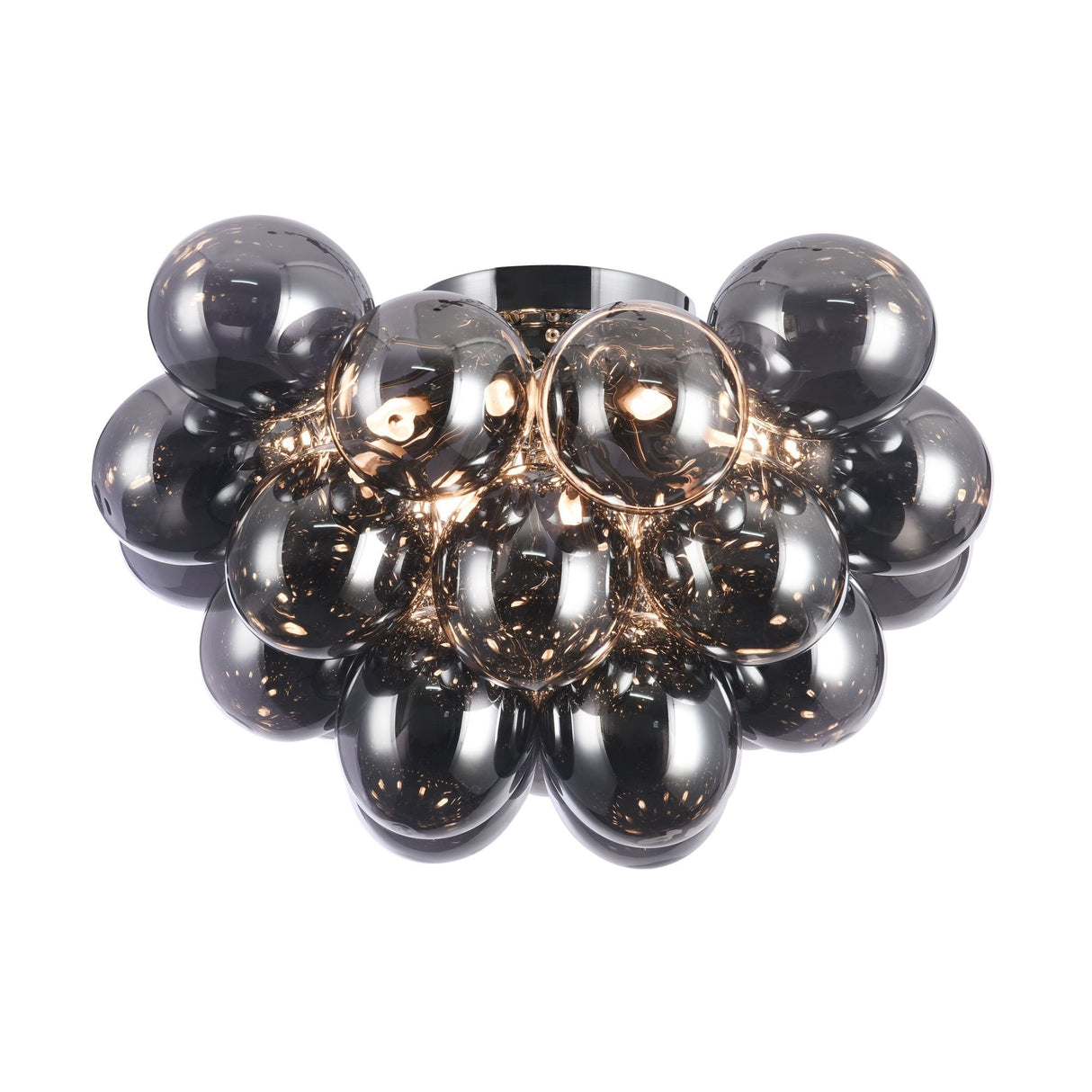 Modern Nickel 8-Light Glass Globe Ceiling Fixture
