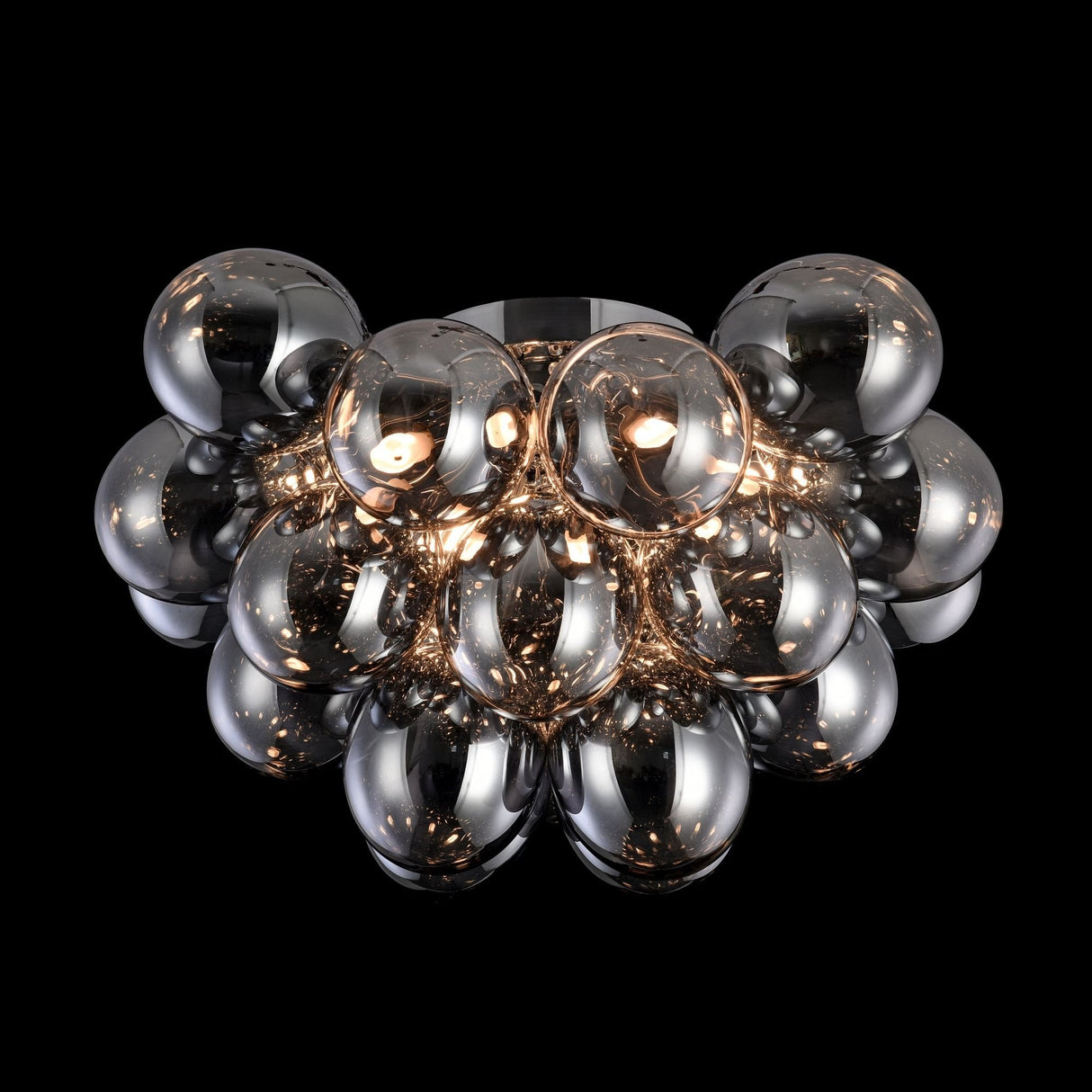 Modern Nickel 8-Light Glass Globe Ceiling Fixture