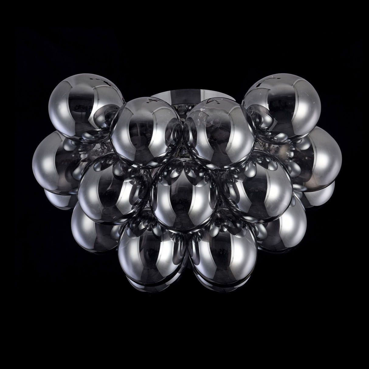 Modern Nickel 8-Light Glass Globe Ceiling Fixture