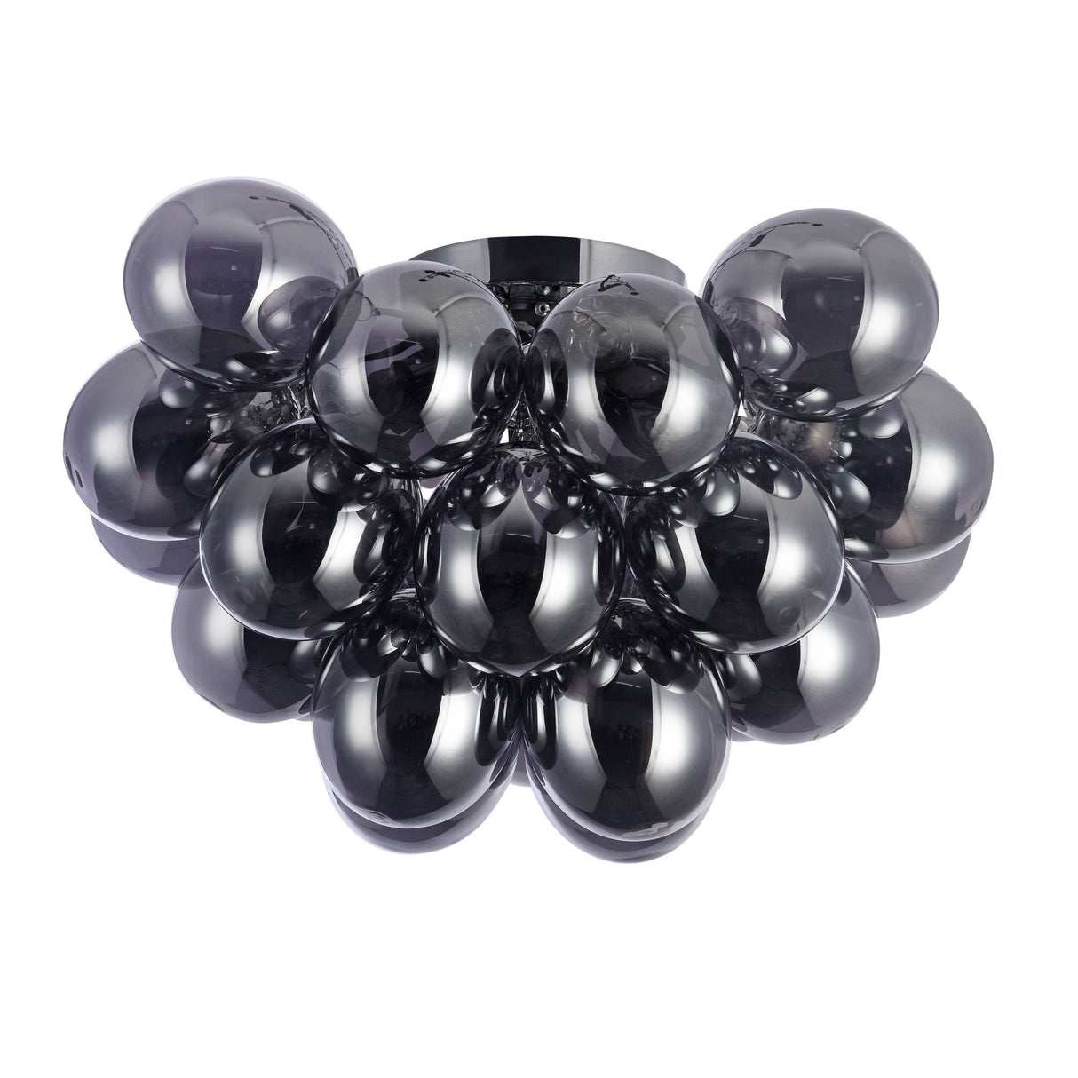 Modern Nickel 8-Light Glass Globe Ceiling Fixture