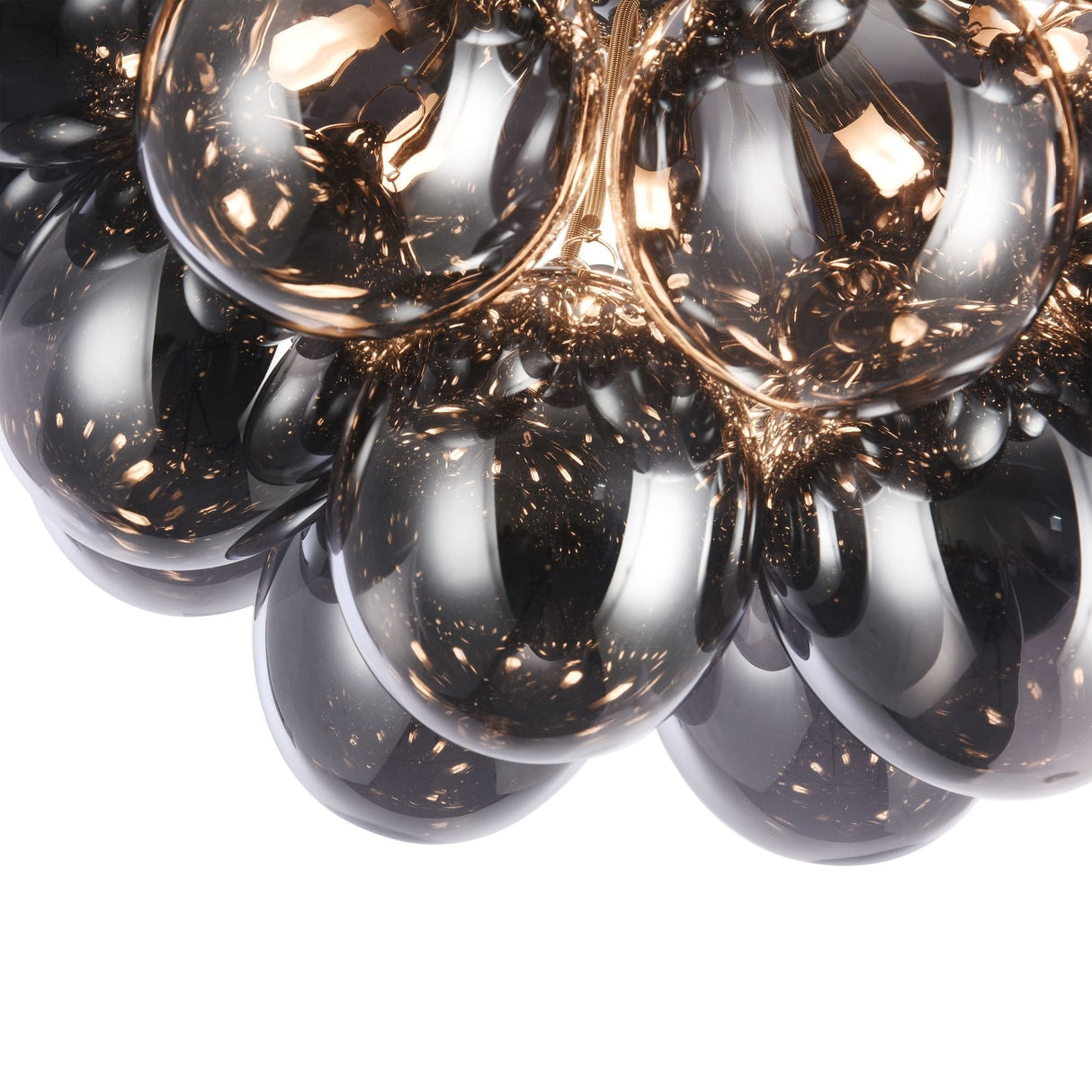 Modern Nickel 8-Light Glass Globe Ceiling Fixture