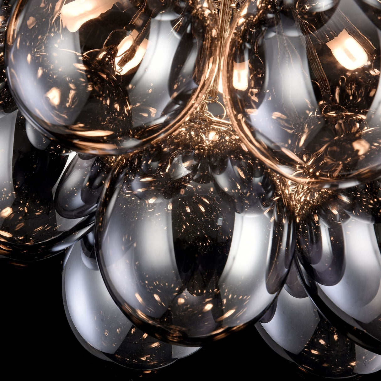 Modern Nickel 8-Light Glass Globe Ceiling Fixture