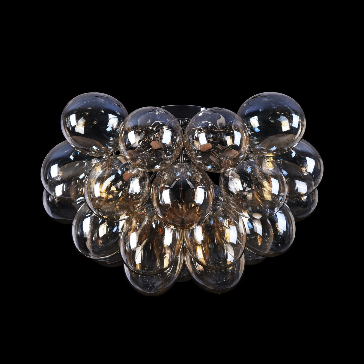 Luxe Nickel Sphere Ceiling Light with Glass Accents 8 x 28W