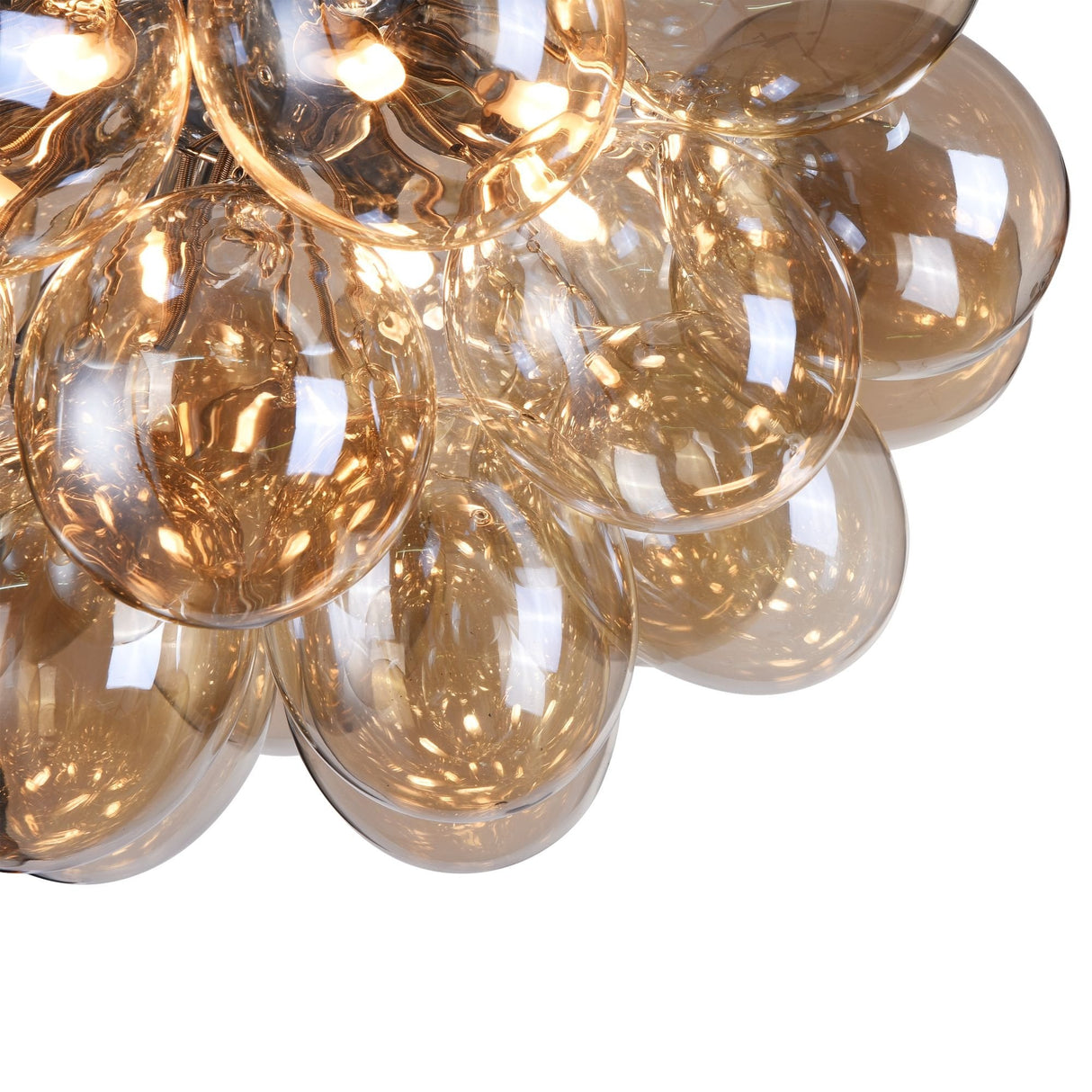 Luxe Nickel Sphere Ceiling Light with Glass Accents 8 x 28W