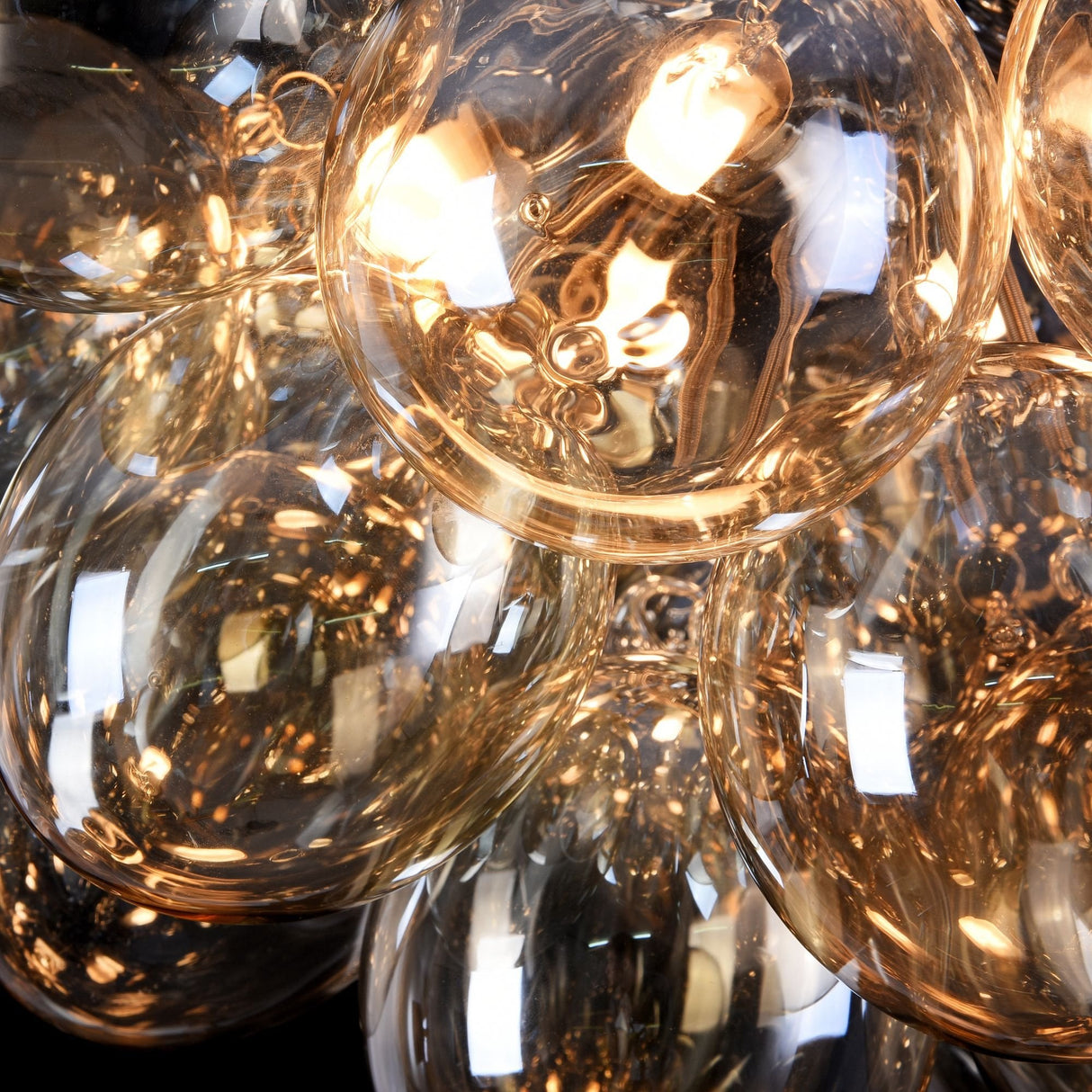Luxe Nickel Sphere Ceiling Light with Glass Accents 8 x 28W