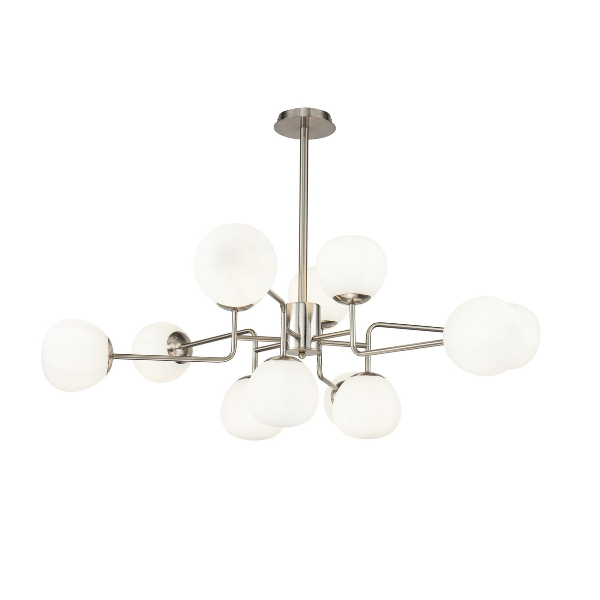 Erich Nickel 12-Light Chandelier with Glass Shades, 40W E14