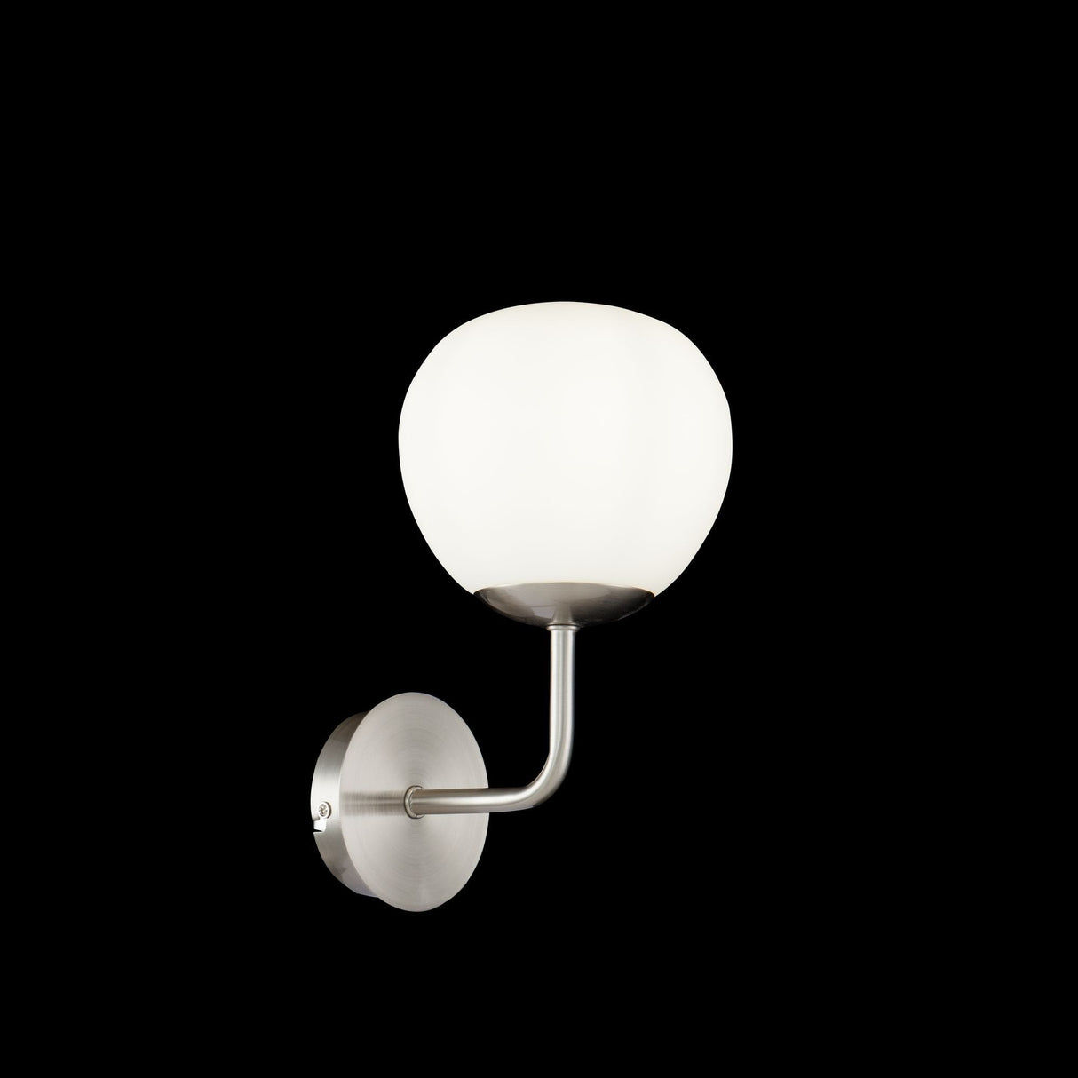 Erich Nickel Modern Wall Sconce with Glass Shade