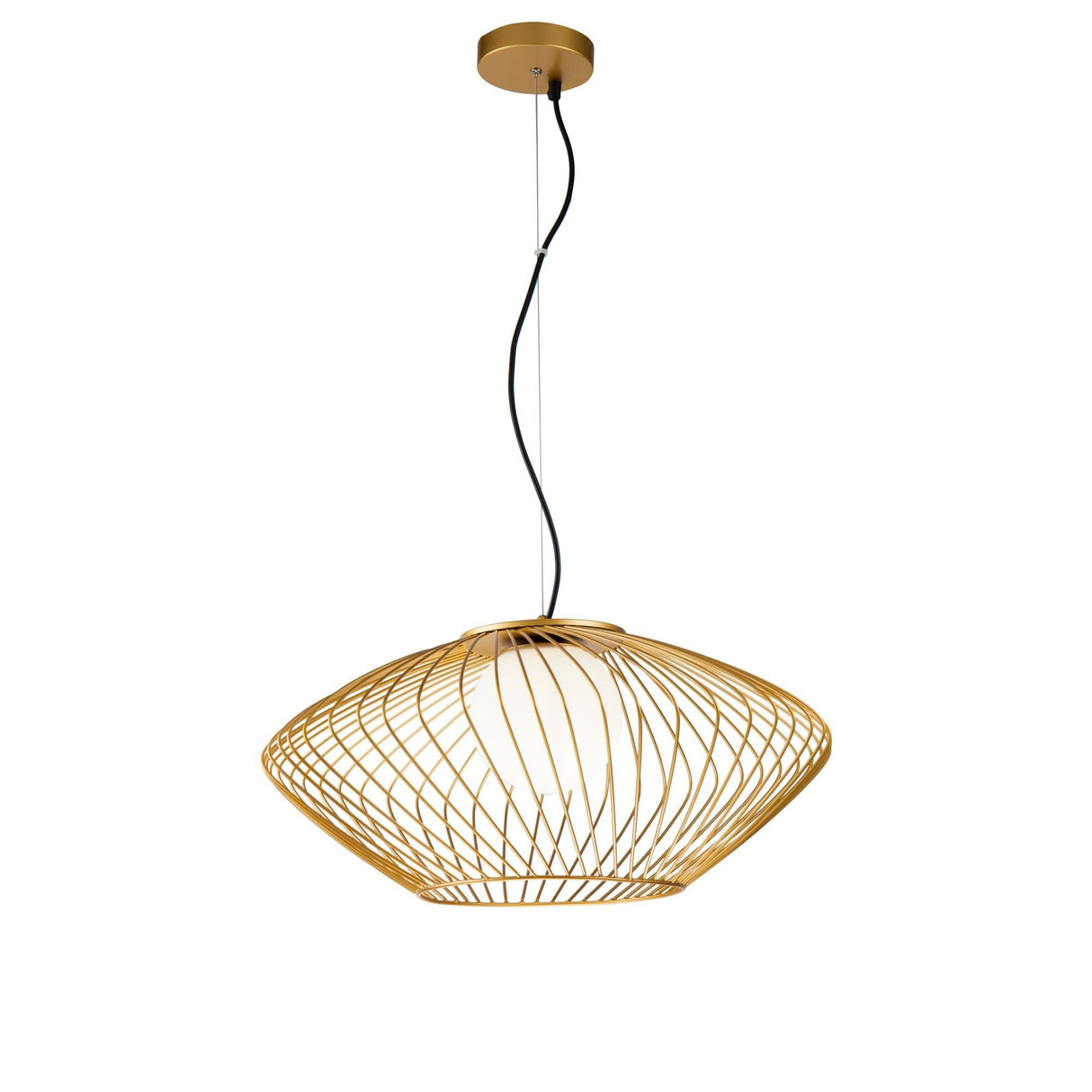 Gleam Gold Metal Pendant Lamp with Glass Shade
