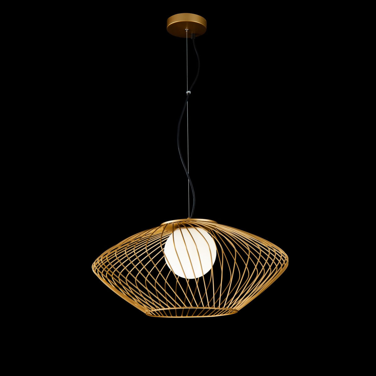 Gleam Gold Metal Pendant Lamp with Glass Shade