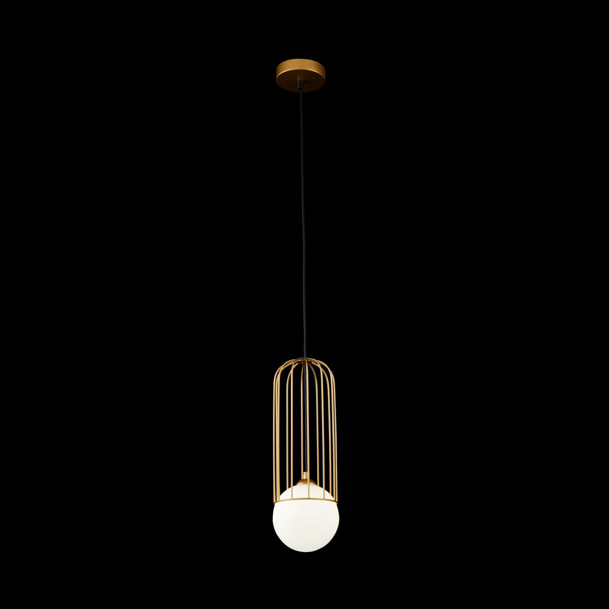 Glimmering Gold Pendant Light with Glass Shade