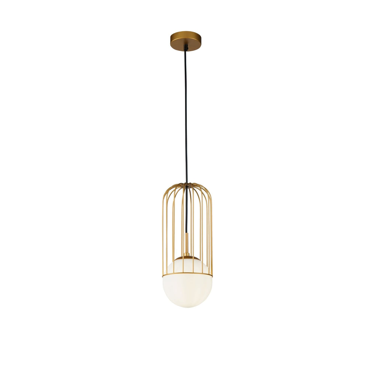 Golden Glow Pendant Light with Glass Shade